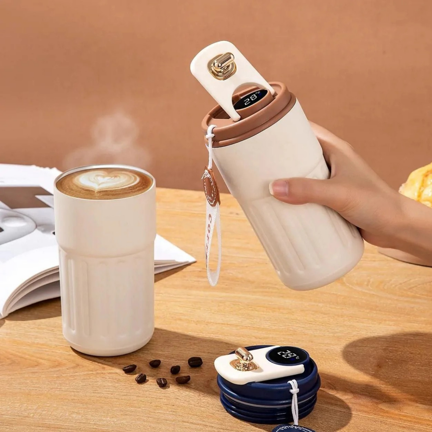 Stainless Steel Hot and Cold Vacuum Insulated Temperature Display Coffee Mug