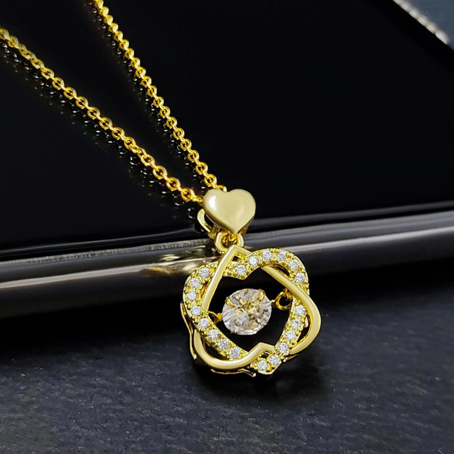 Beautiful American Diamond Pendant With Chain
