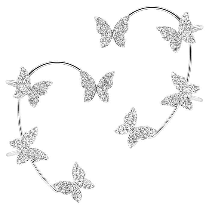 Stylish Butterfly Ear Crawler Cuff Earrings For Womens