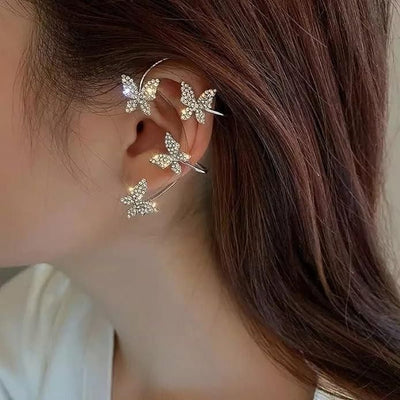 Stylish Butterfly Ear Crawler Cuff Earrings For Womens