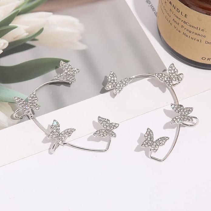 Stylish Butterfly Ear Crawler Cuff Earrings For Womens